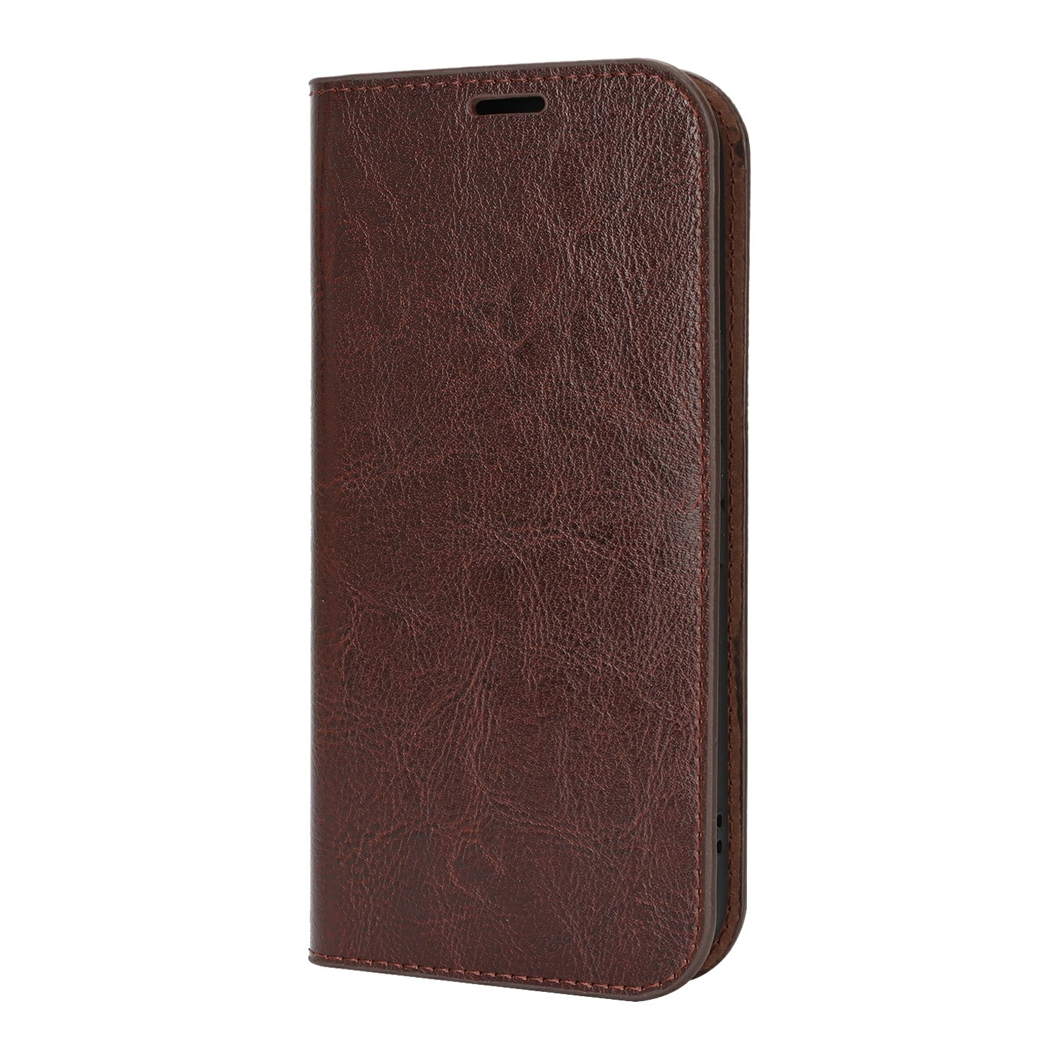 Google Pixel 10 Pro Genuine Leather Wallet Case Dark Brown