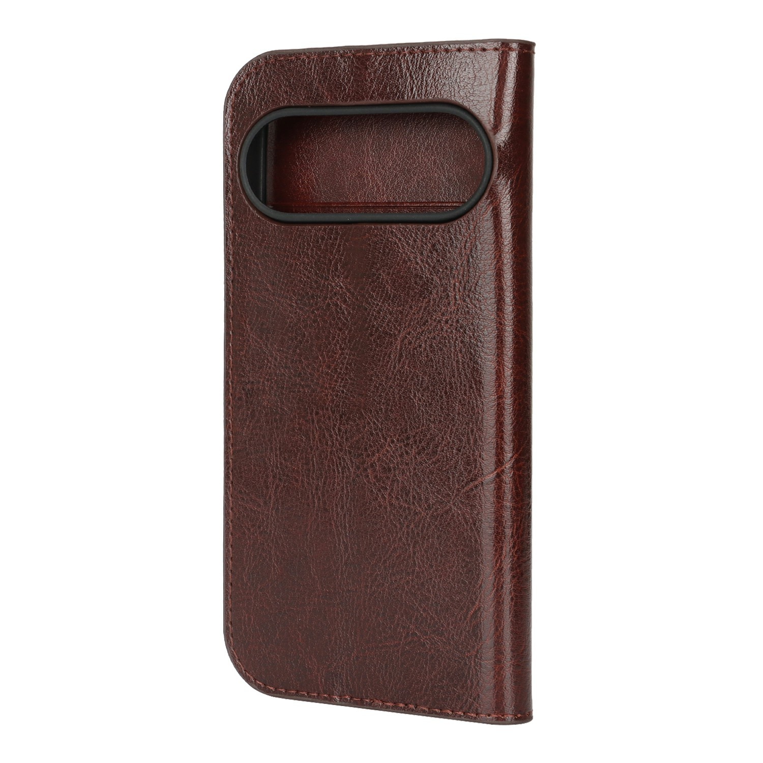 Google Pixel 10 Pro Genuine Leather Wallet Case Dark Brown