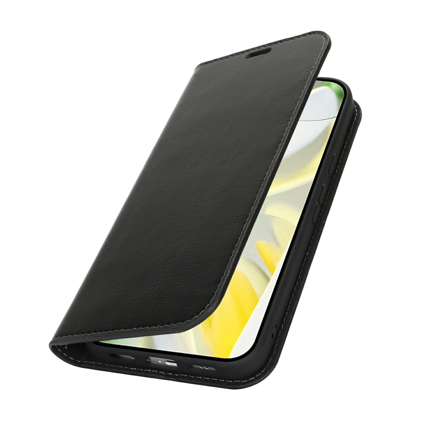 Google Pixel 10 Pro XL Genuine Leather Wallet Case Black