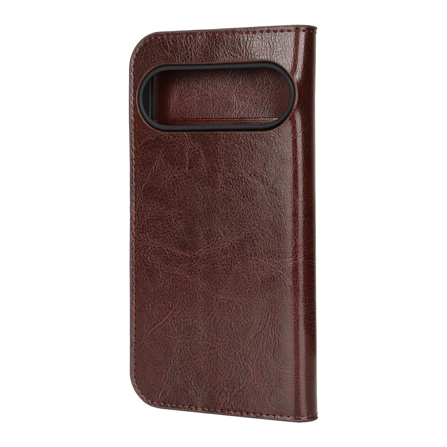 Google Pixel 10 Pro XL Genuine Leather Wallet Case Dark Brown