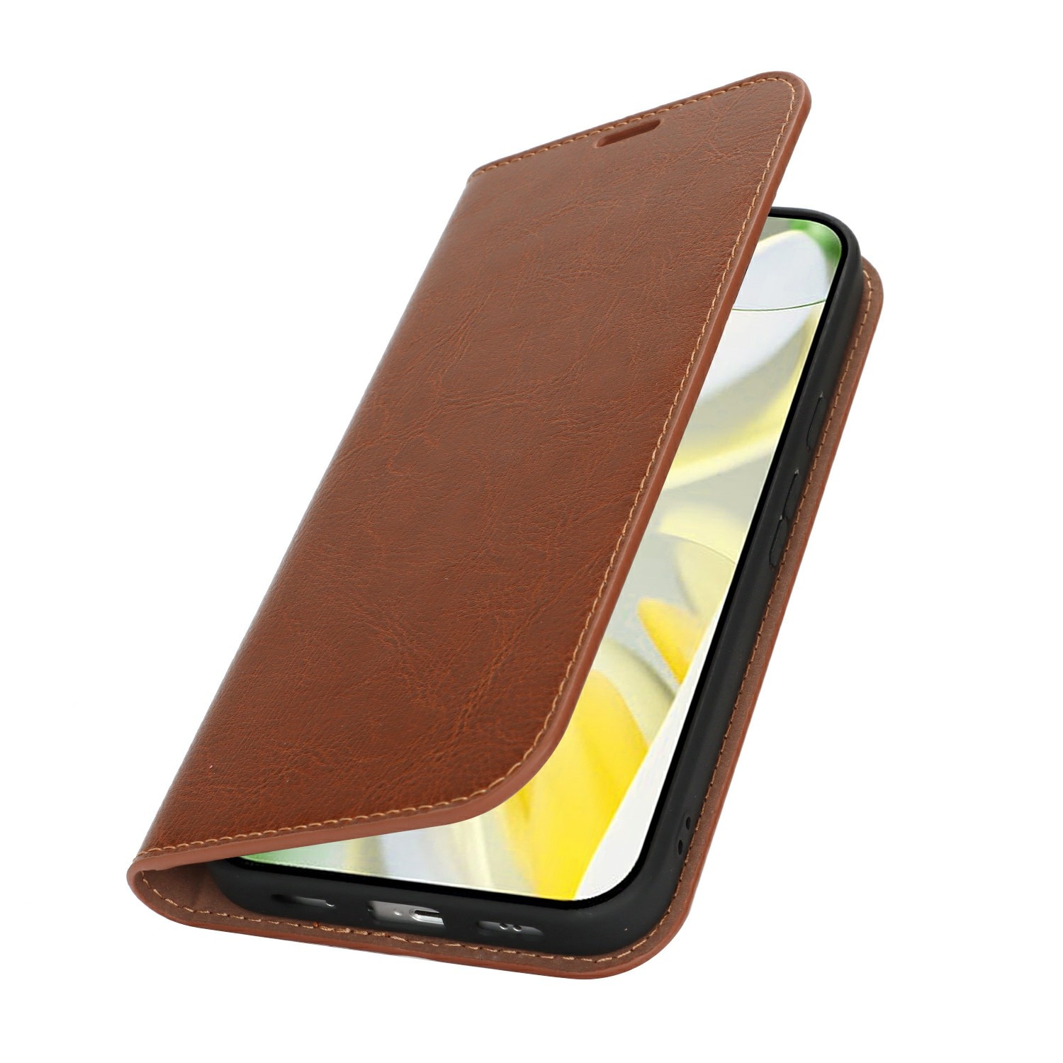 Google Pixel 10 Pro XL Genuine Leather Wallet Case Brown