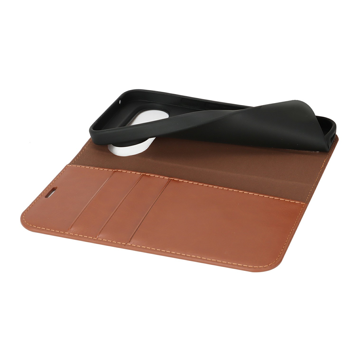 Google Pixel 10 Pro XL Genuine Leather Wallet Case Brown
