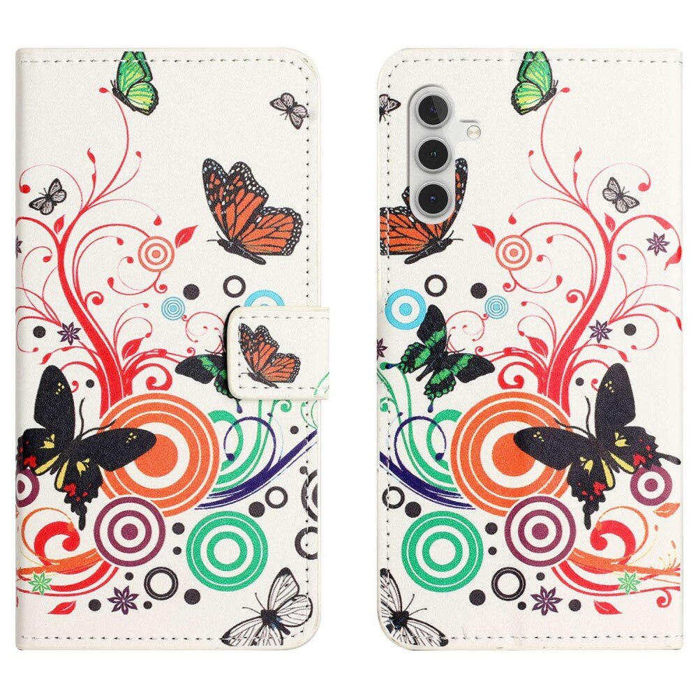 Samsung Galaxy A14 Wallet Case White Butterfly