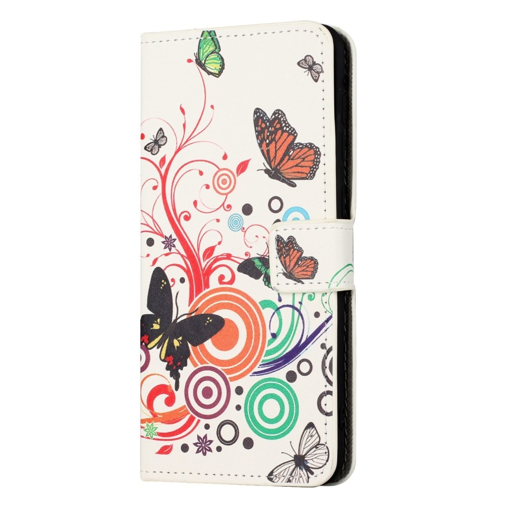 Samsung Galaxy A14 Wallet Case White Butterfly