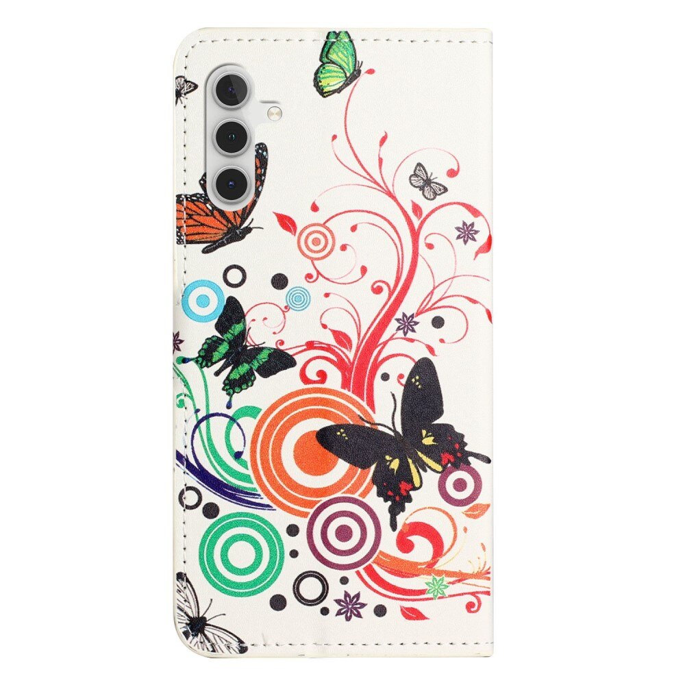 Samsung Galaxy A14 Wallet Case White Butterfly