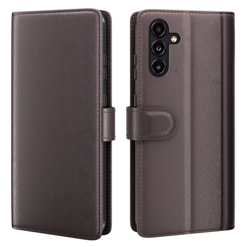 Samsung Galaxy A14 Genuine Leather Wallet Case Brown