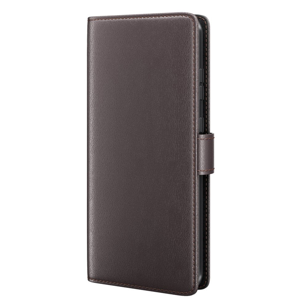 Samsung Galaxy A14 Genuine Leather Wallet Case Brown