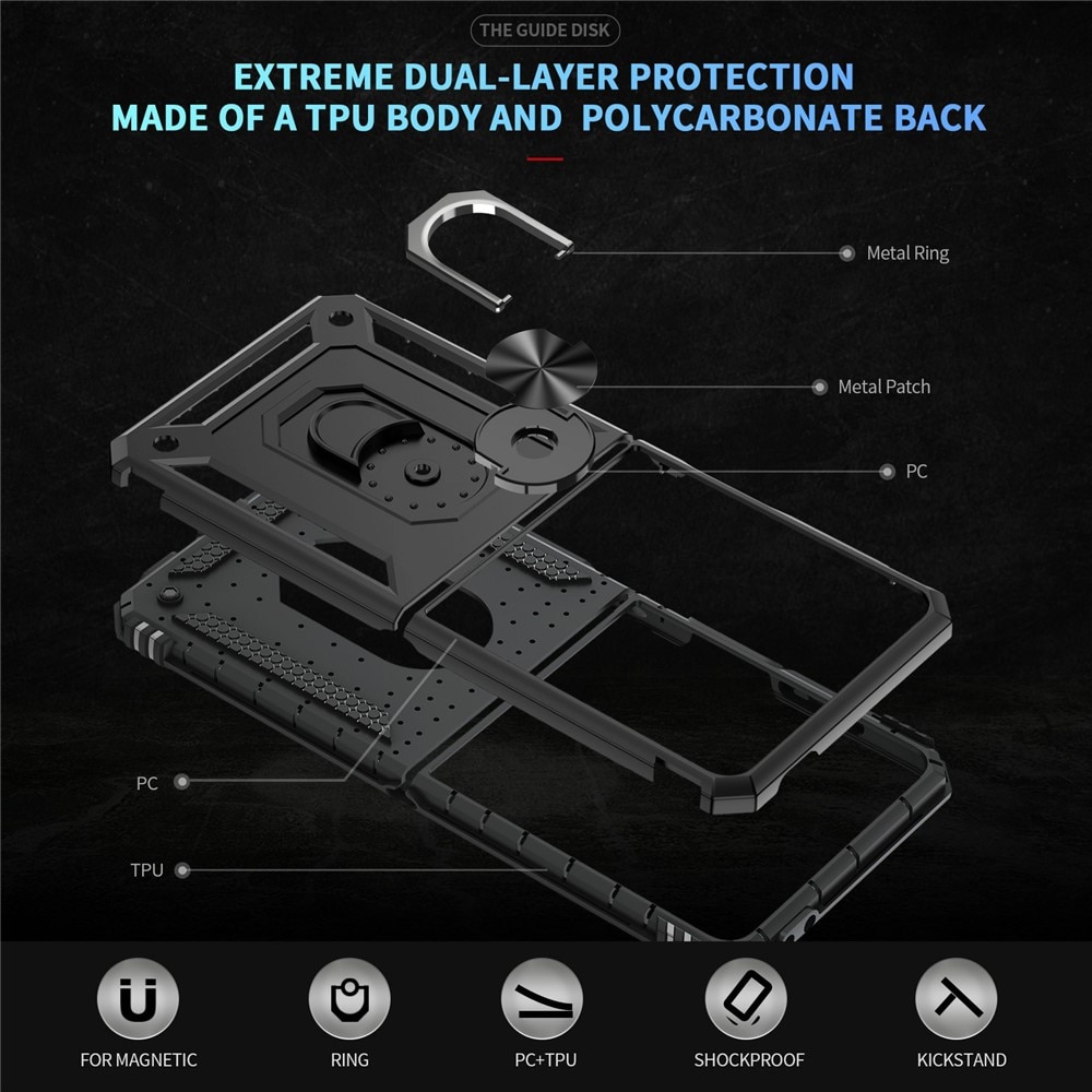 Samsung Galaxy Z Flip 7 Hybrid Case Tech Ring Black