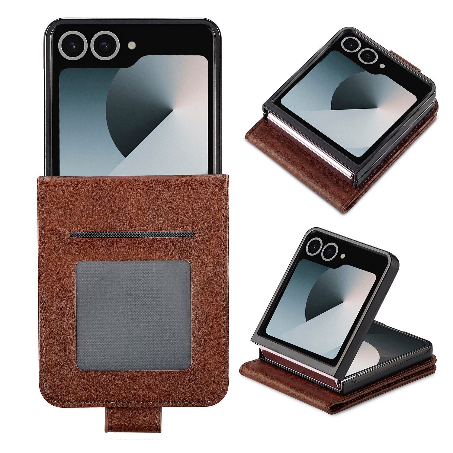 Samsung Galaxy Z Flip 7 Wallet Case Brown