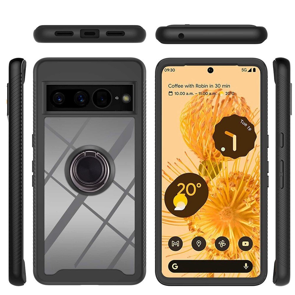 Google Pixel 7 Pro Full Cover Ring Case Black