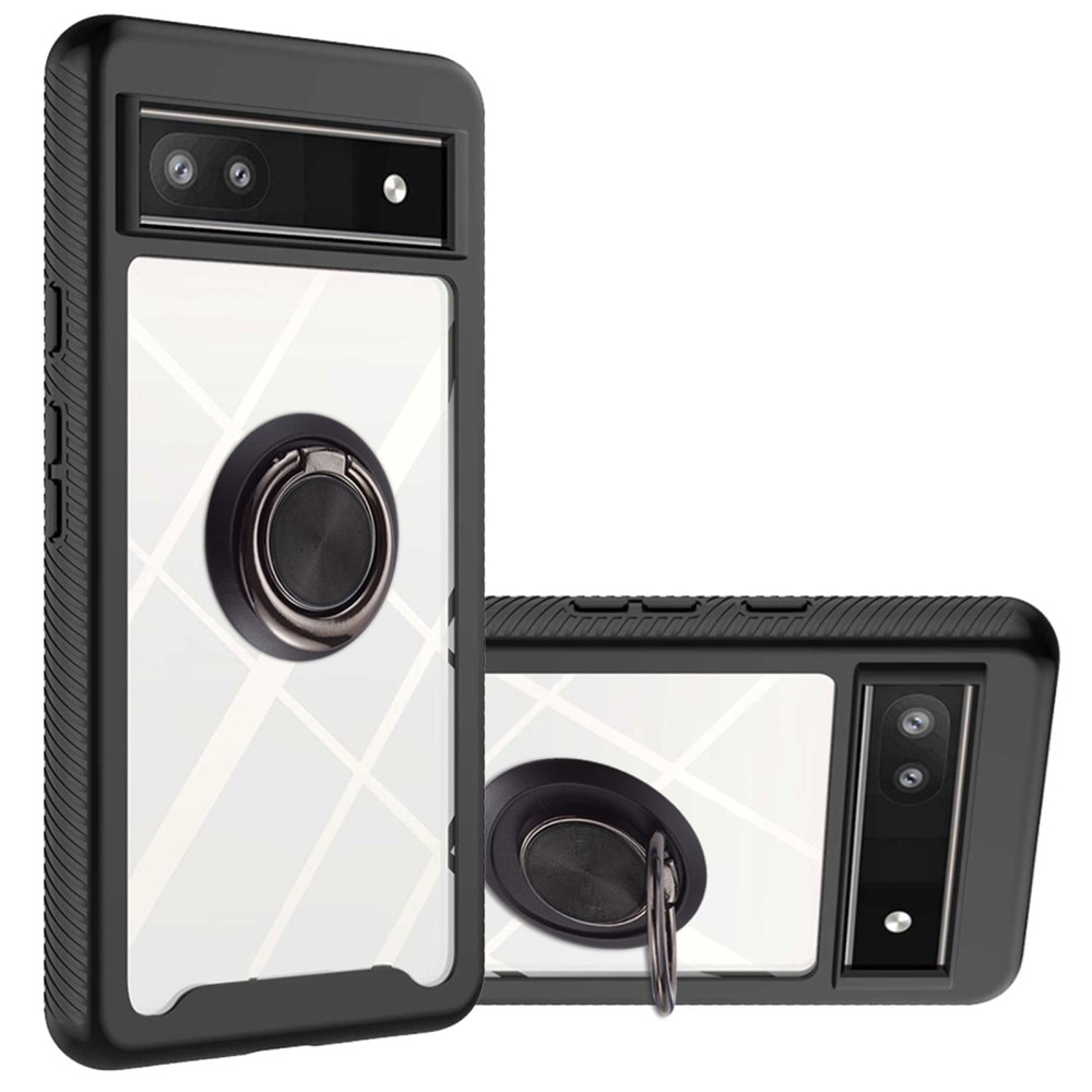 Google Pixel 6a Full Cover Ring Case Black