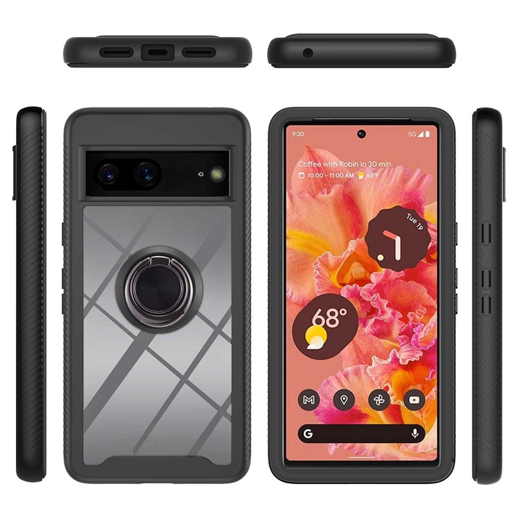 Google Pixel 7 Full Cover Ring Case Black