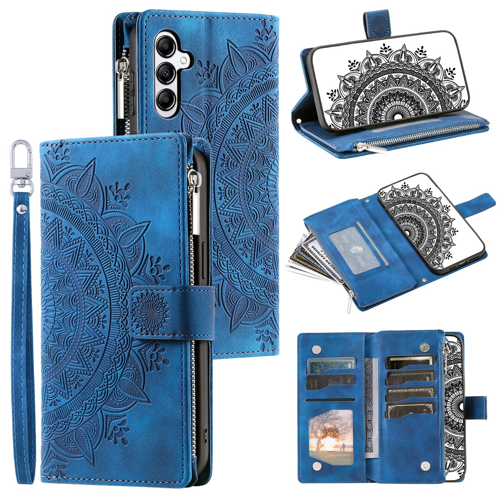 Samsung Galaxy S25 FE Wallet/Purse Mandala Blue