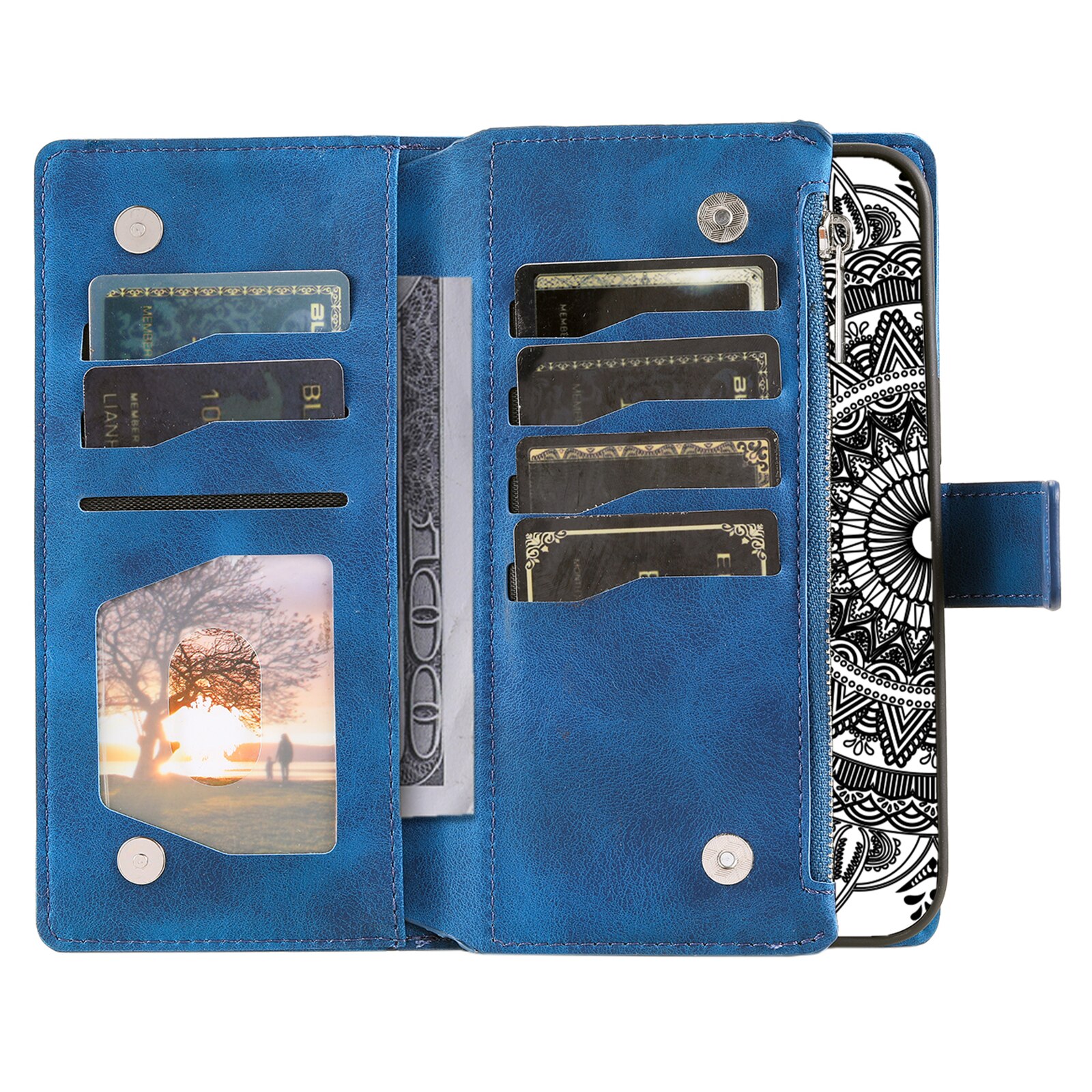 Samsung Galaxy S25 FE Wallet/Purse Mandala Blue