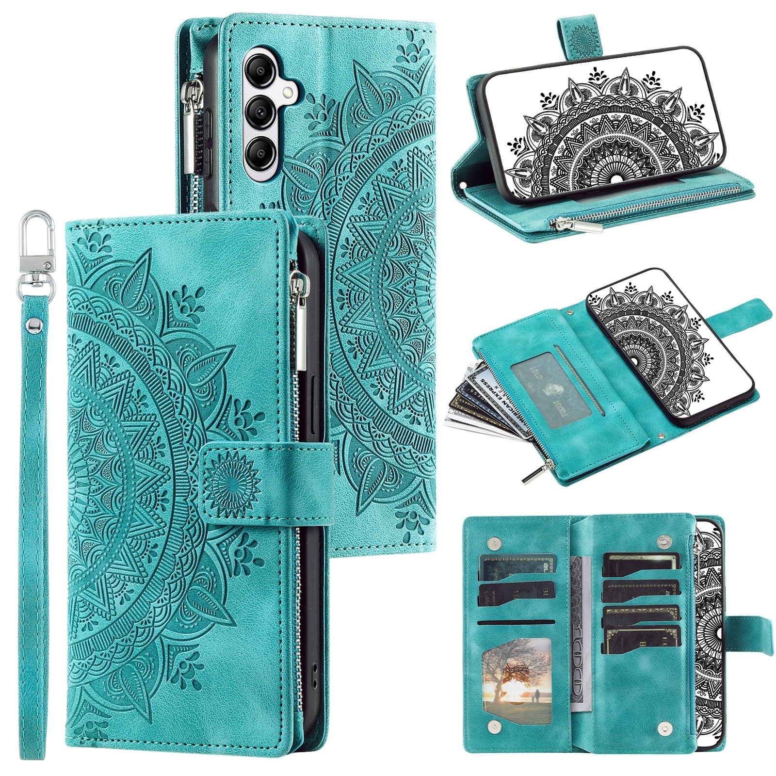 Samsung Galaxy S25 FE Wallet/Purse Mandala Green