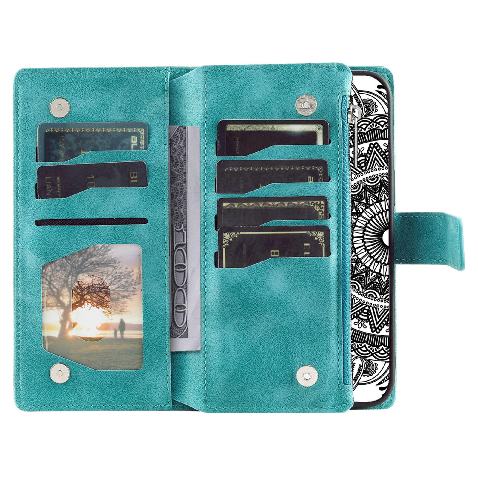 Samsung Galaxy S25 FE Wallet/Purse Mandala Green