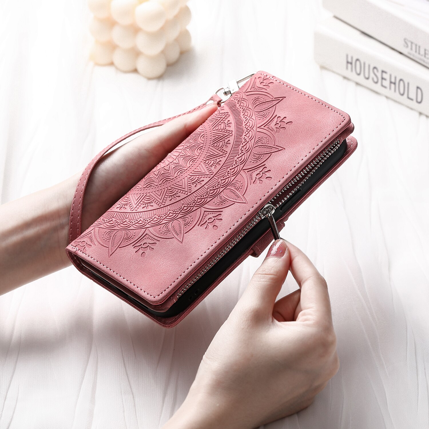 Samsung Galaxy S25 FE Wallet/Purse Mandala Pink