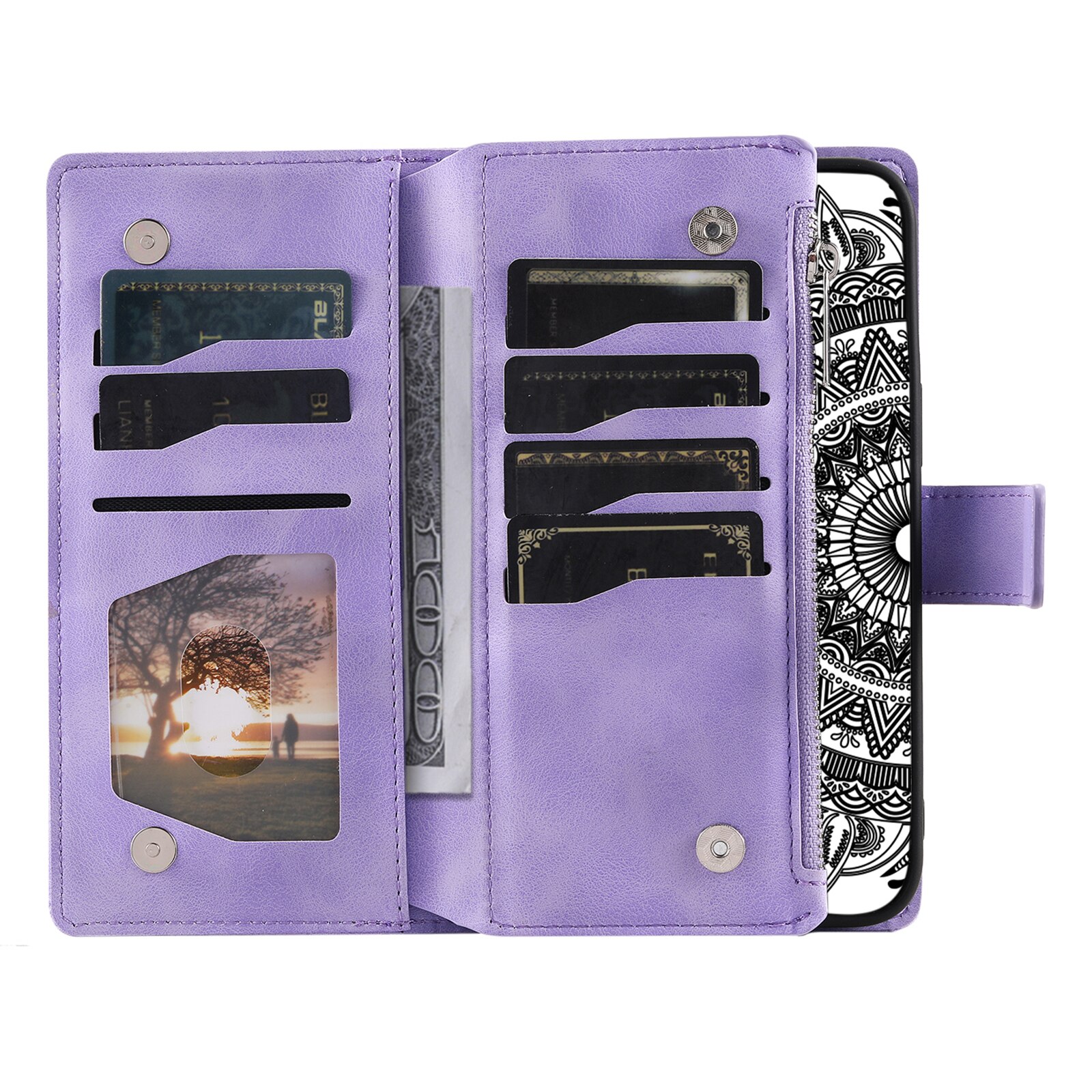 Samsung Galaxy S25 FE Wallet/Purse Mandala Purple