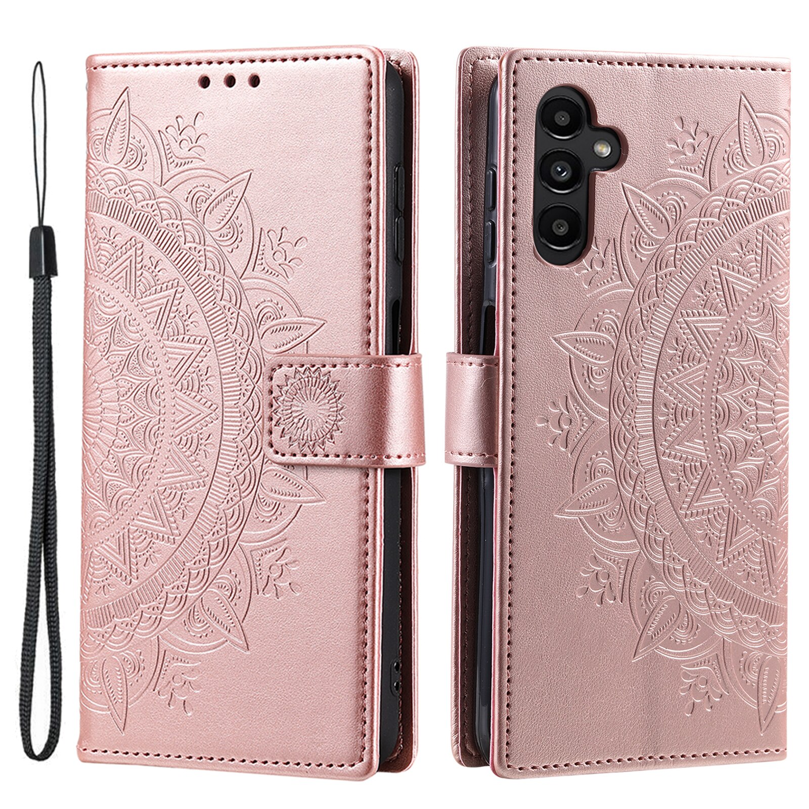 Samsung Galaxy S25 FE Leather Cover Mandala Rose Gold