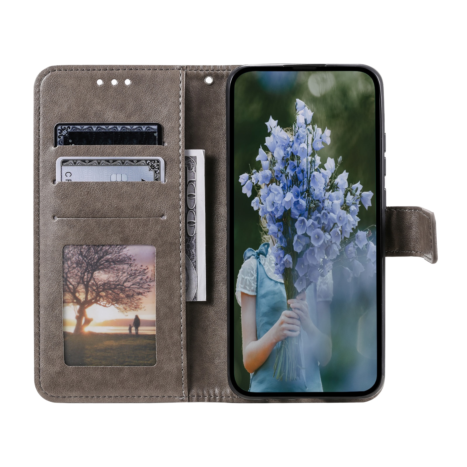 Samsung Galaxy S25 FE Leather Cover Mandala Grey
