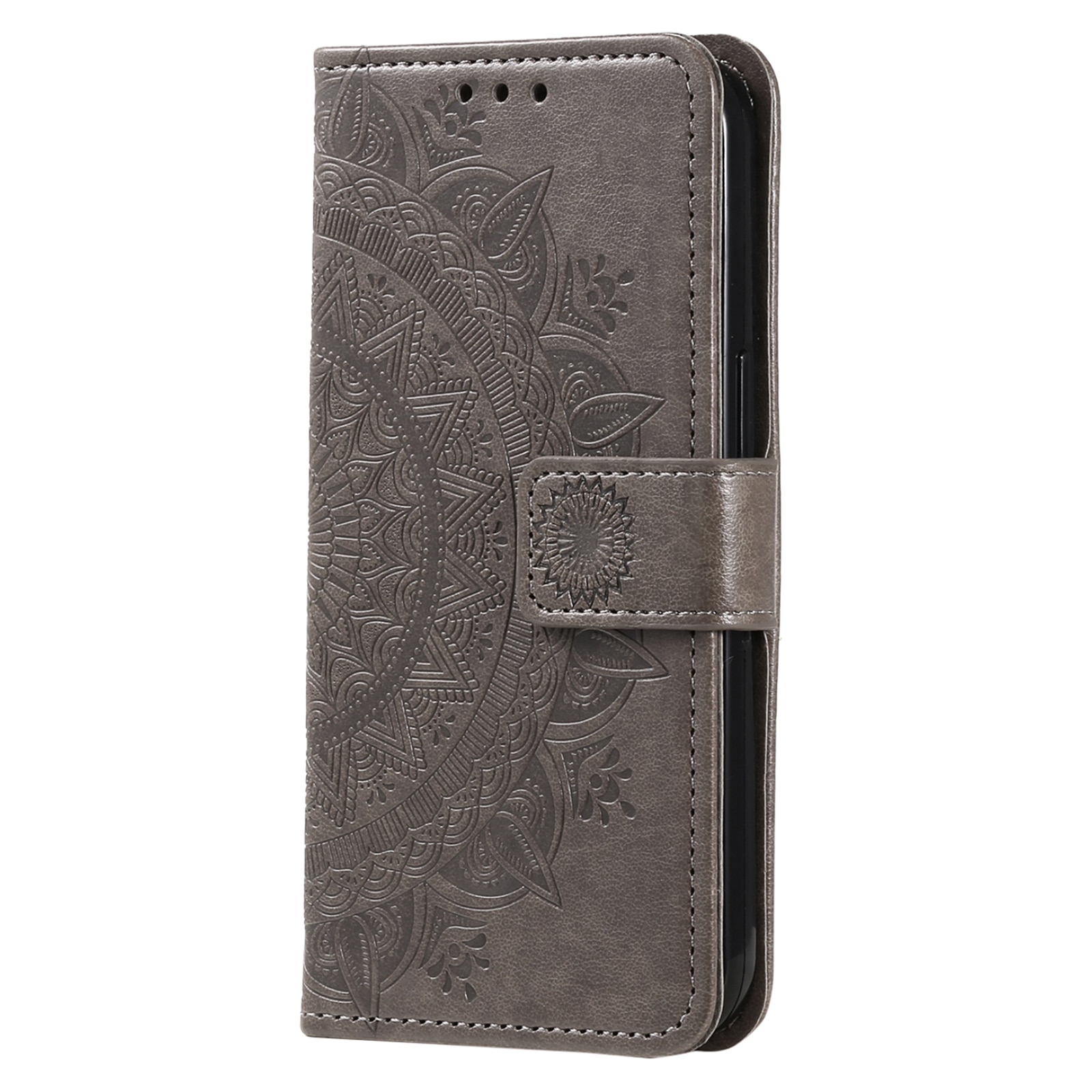 Samsung Galaxy S25 FE Leather Cover Mandala Grey