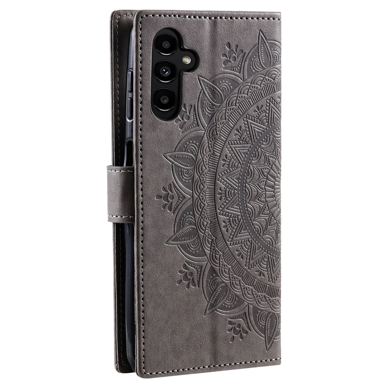 Samsung Galaxy S25 FE Leather Cover Mandala Grey