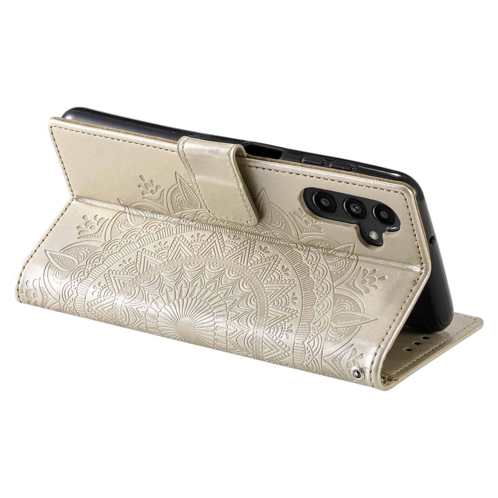 Samsung Galaxy S25 FE Leather Cover Mandala Gold