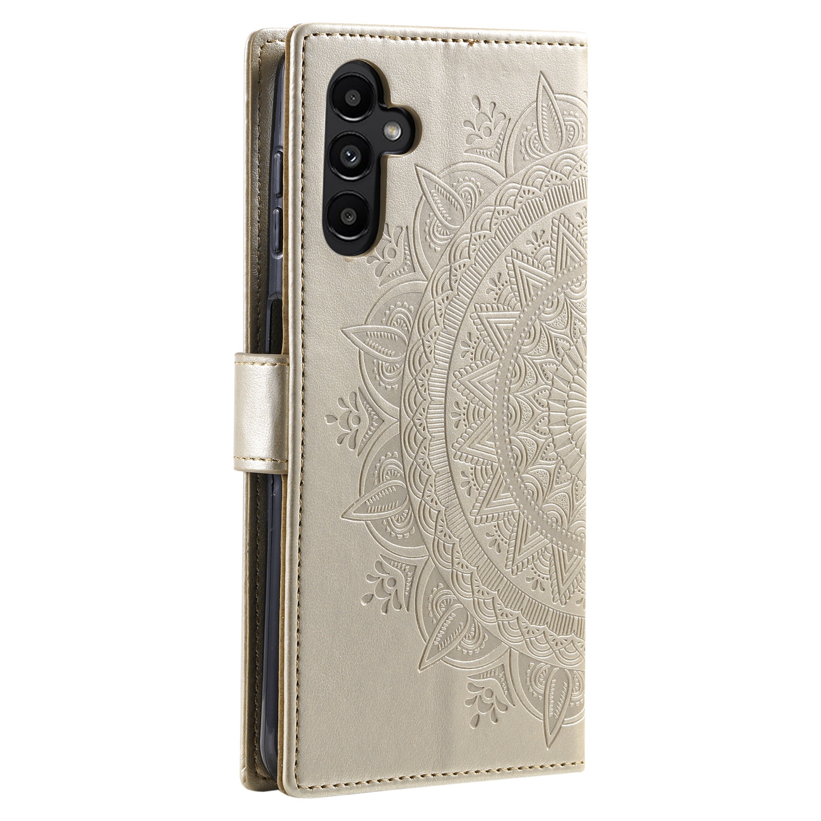 Samsung Galaxy S25 FE Leather Cover Mandala Gold