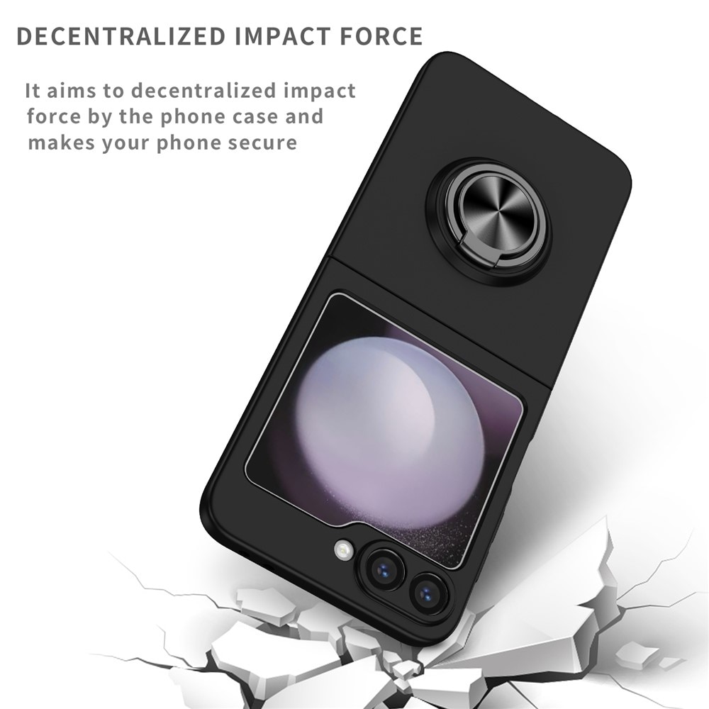 Samsung Galaxy Z Flip 7 Magnetic Case with ring holder Black