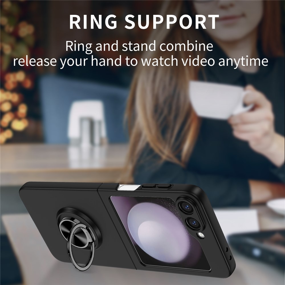 Samsung Galaxy Z Flip 7 Magnetic Case with ring holder Black