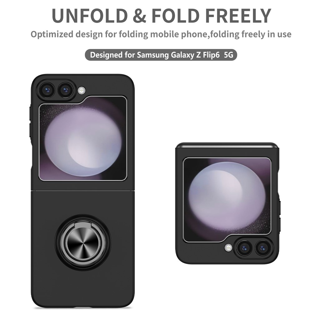 Samsung Galaxy Z Flip 7 Magnetic Case with ring holder Black