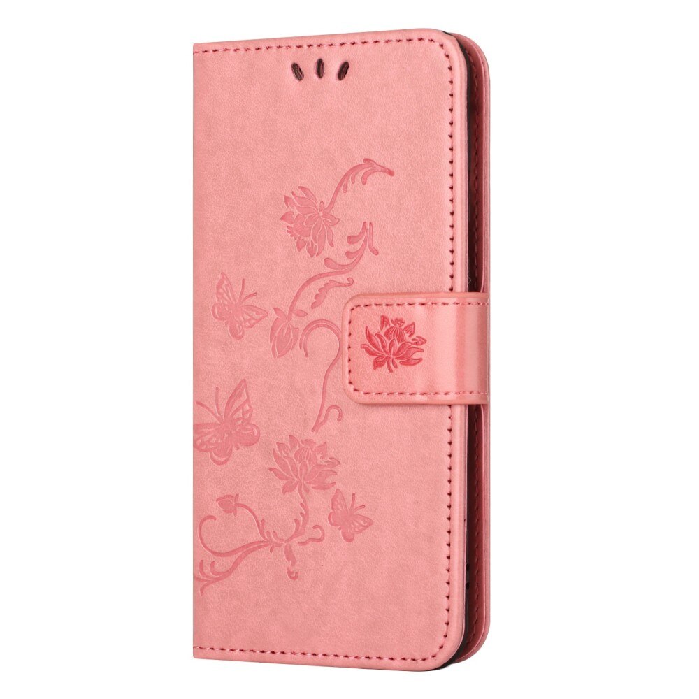  Nokia G60 Leather Cover Imprinted Butterflies Pink