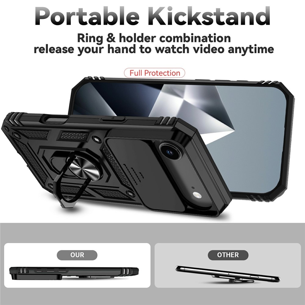 iPhone 17 Air Hybrid Case Tech Ring w. Camera Protector Black