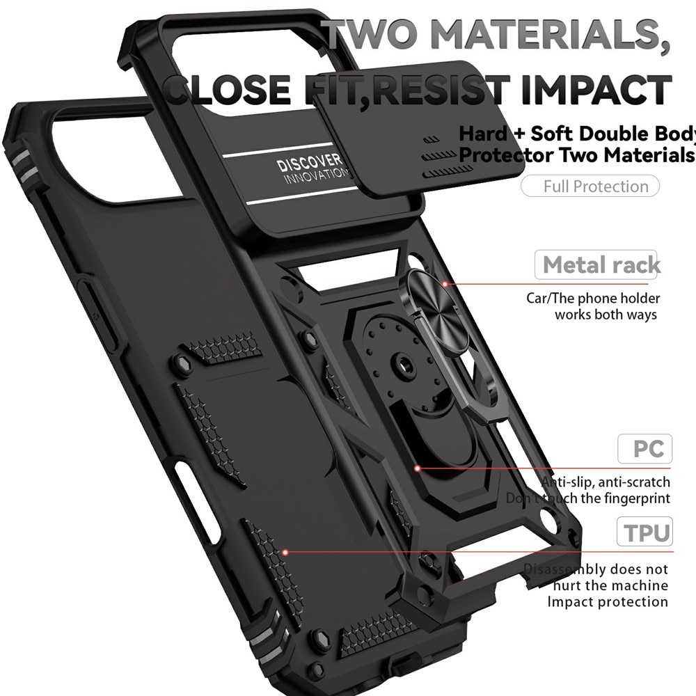 iPhone 17 Air Hybrid Case Tech Ring w. Camera Protector Black