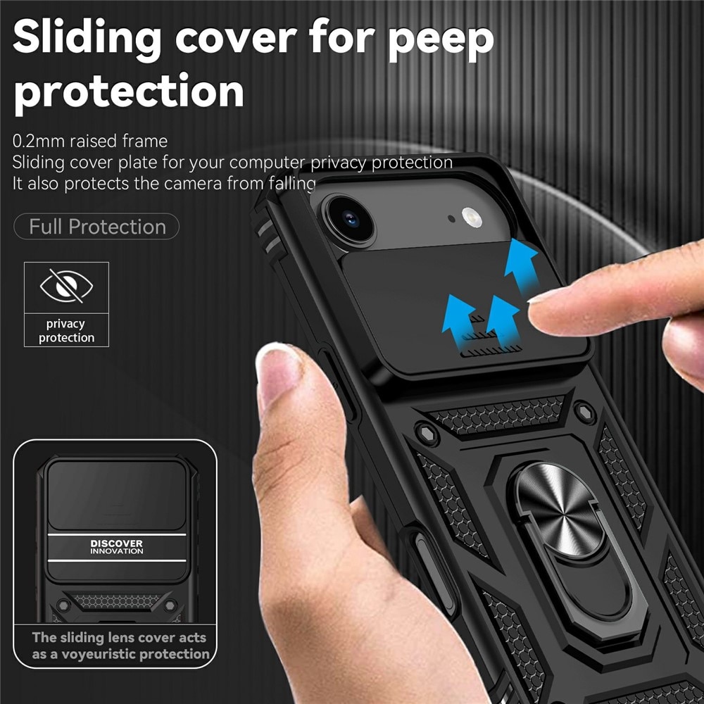 iPhone 17 Air Hybrid Case Tech Ring w. Camera Protector Black