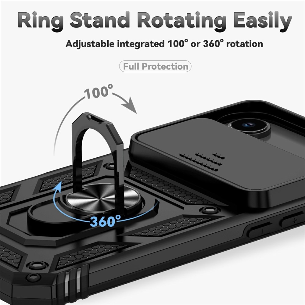 iPhone 17 Air Hybrid Case Tech Ring w. Camera Protector Black