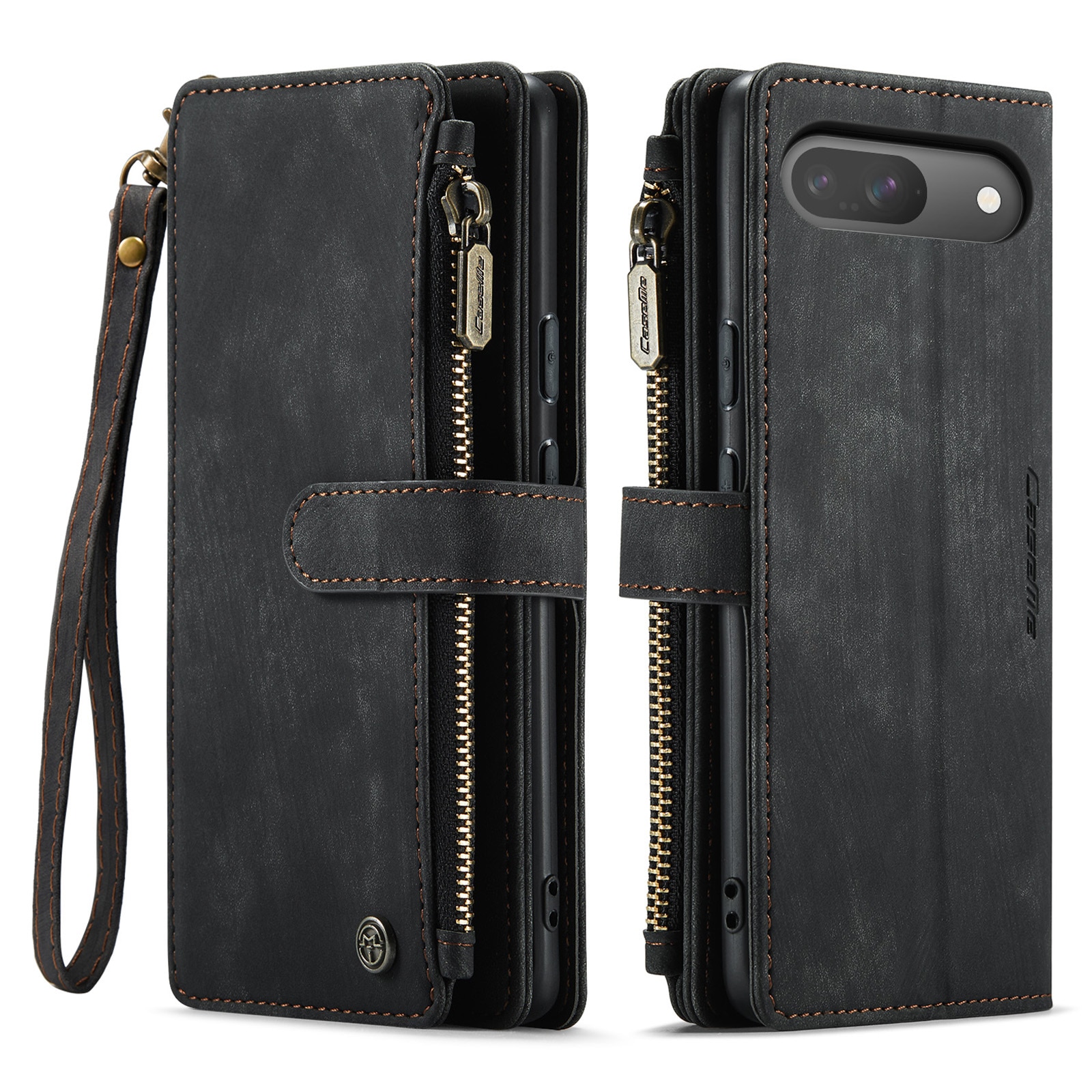 Google Pixel 10 Zipper Wallet Book Cover Black