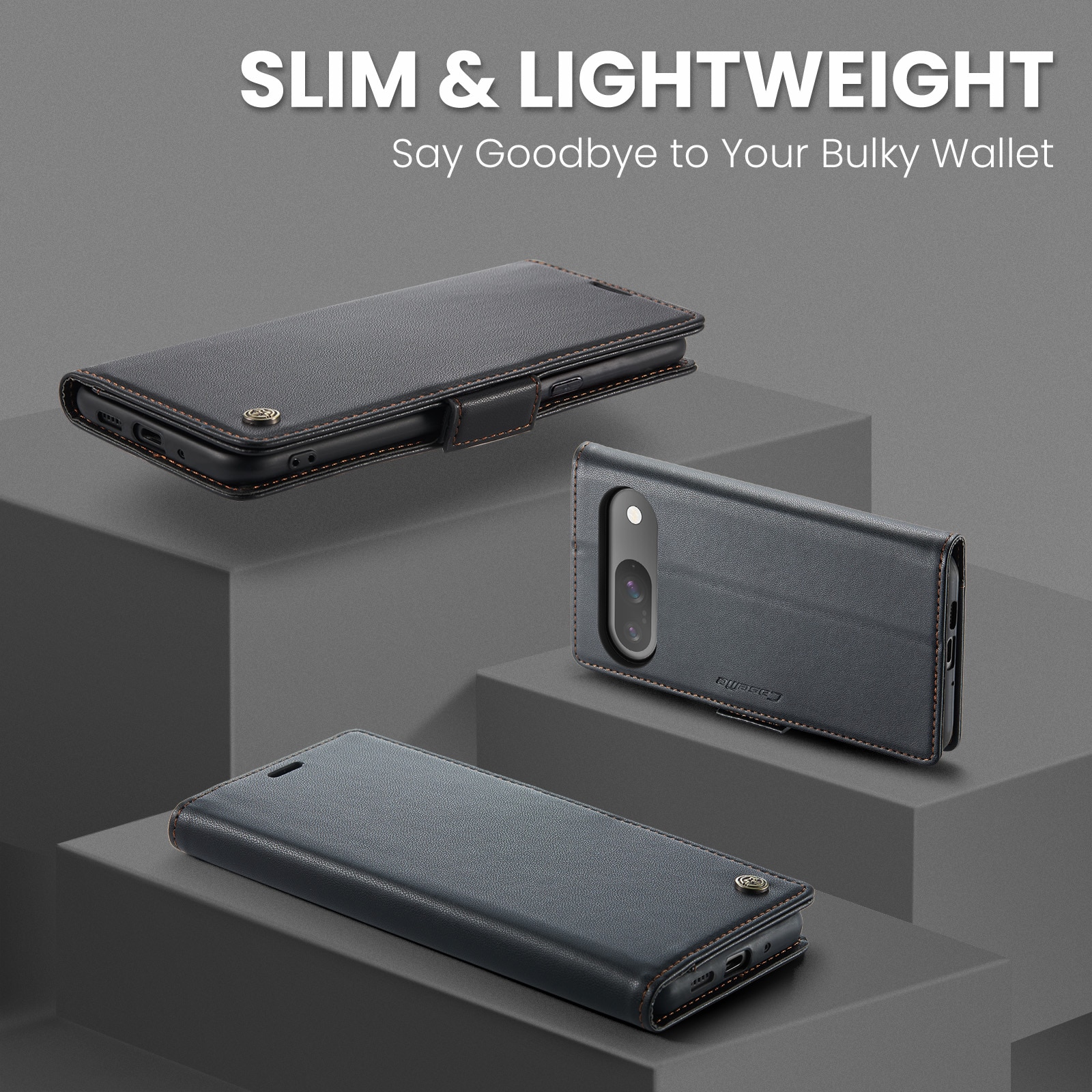 Google Pixel 10 RFID blocking Slim Wallet Case Black