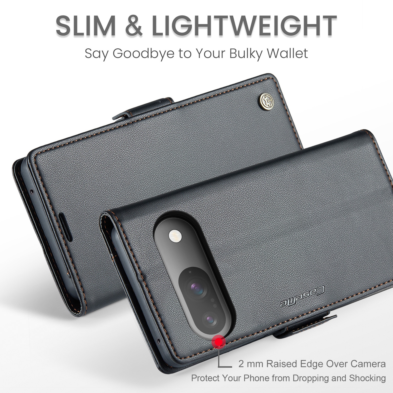 Google Pixel 10 RFID blocking Slim Wallet Case Black