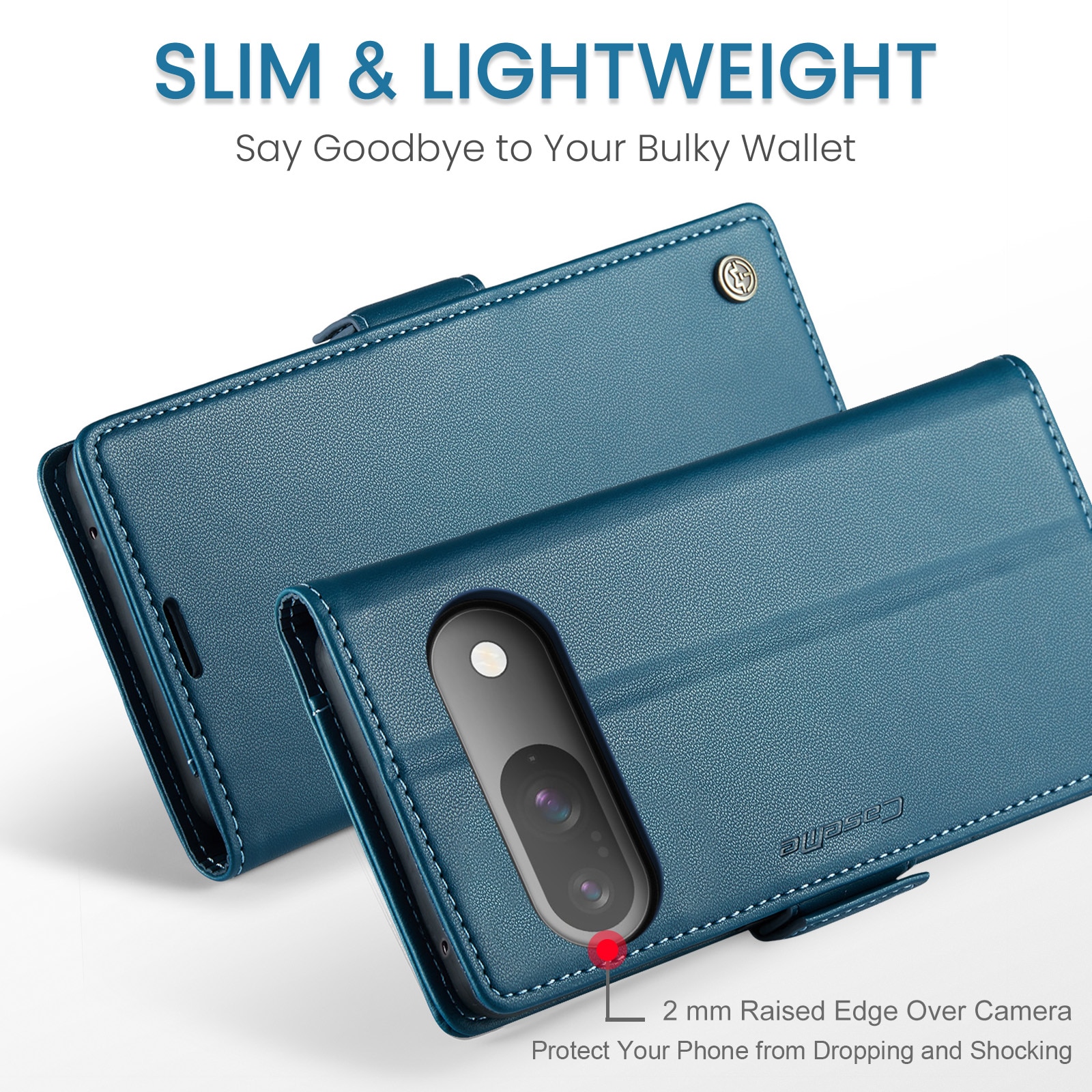 Google Pixel 10 Pro RFID blocking Slim Wallet Case Blue