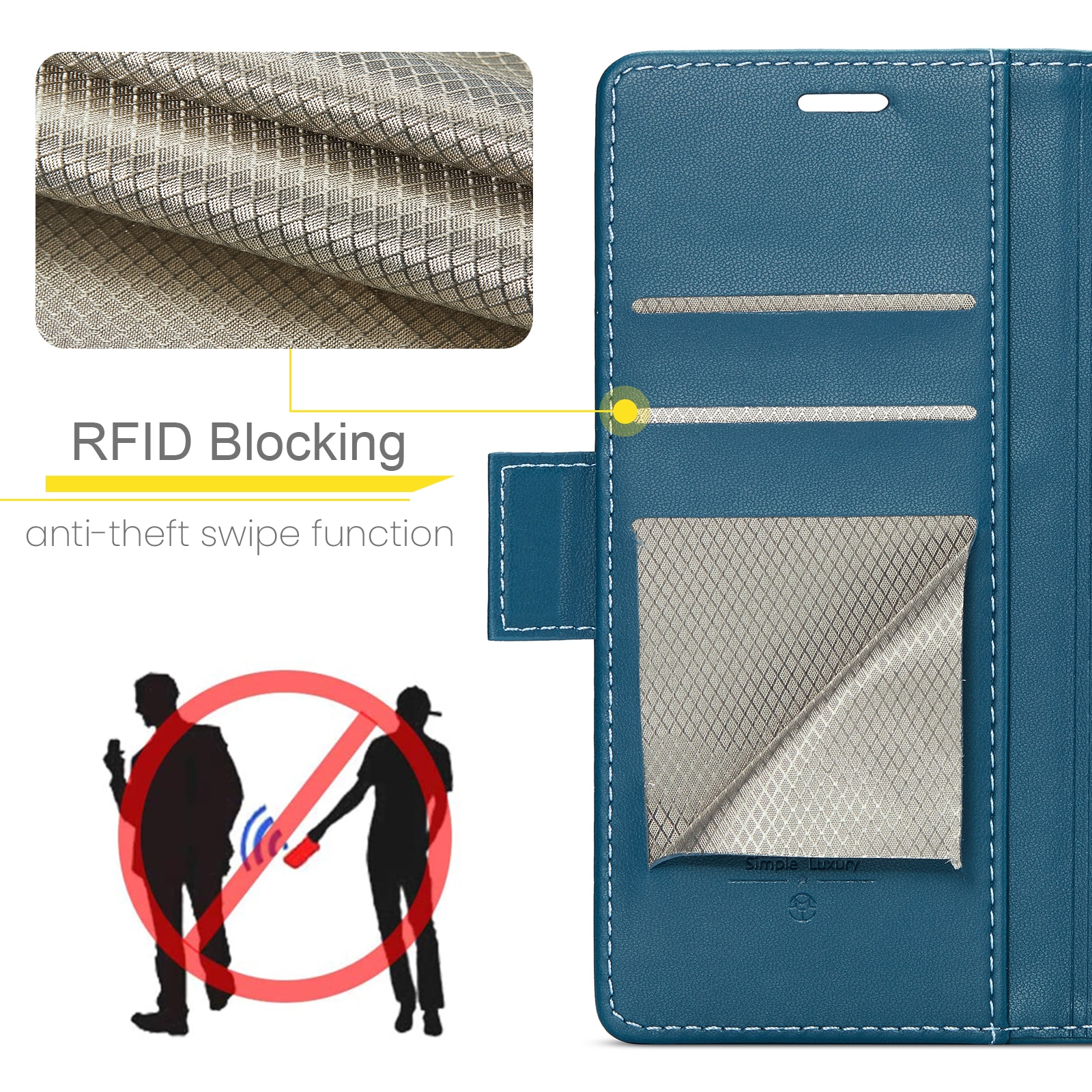 Google Pixel 10 Pro RFID blocking Slim Wallet Case Blue