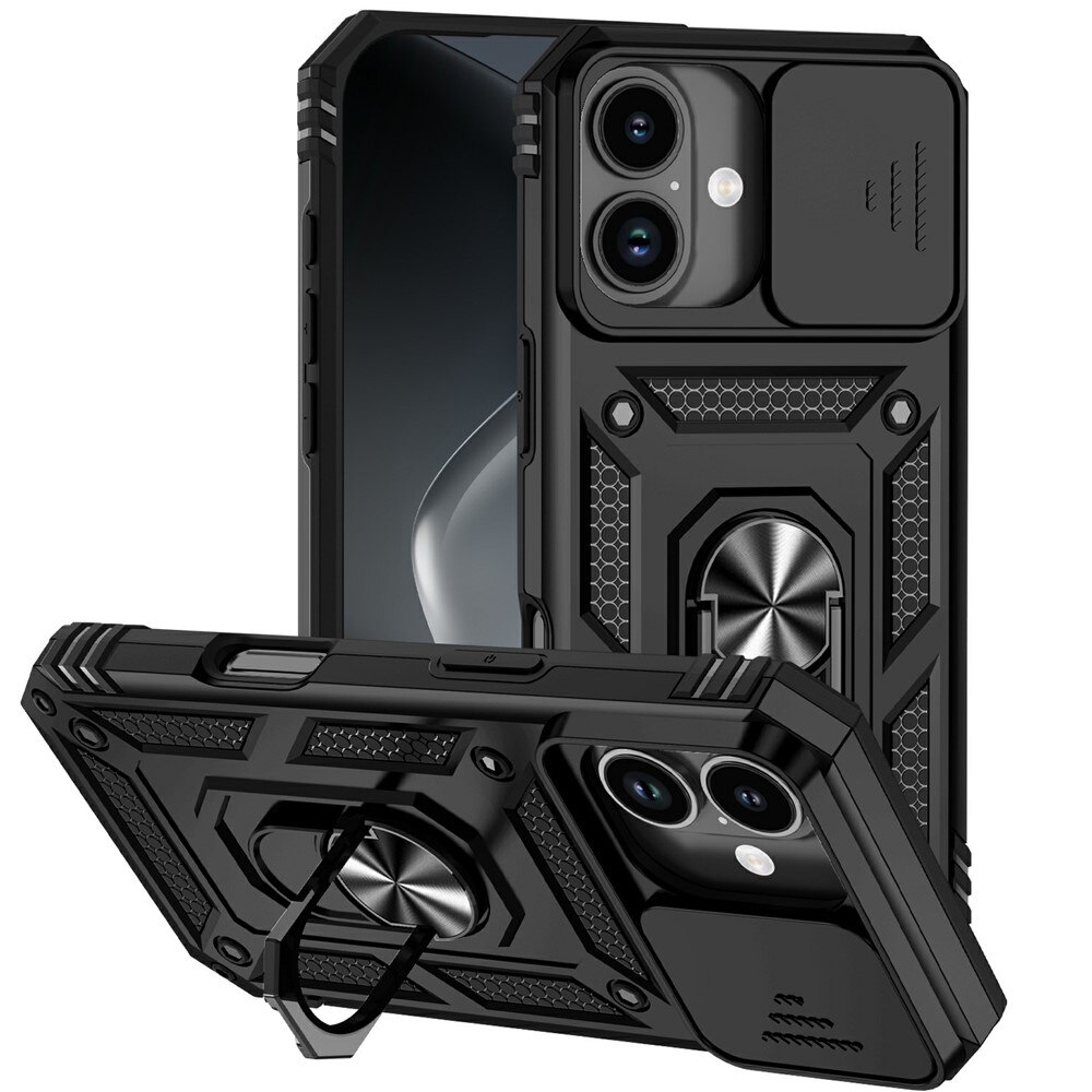iPhone 17 Hybrid Case Tech Ring w. Camera Protector Black