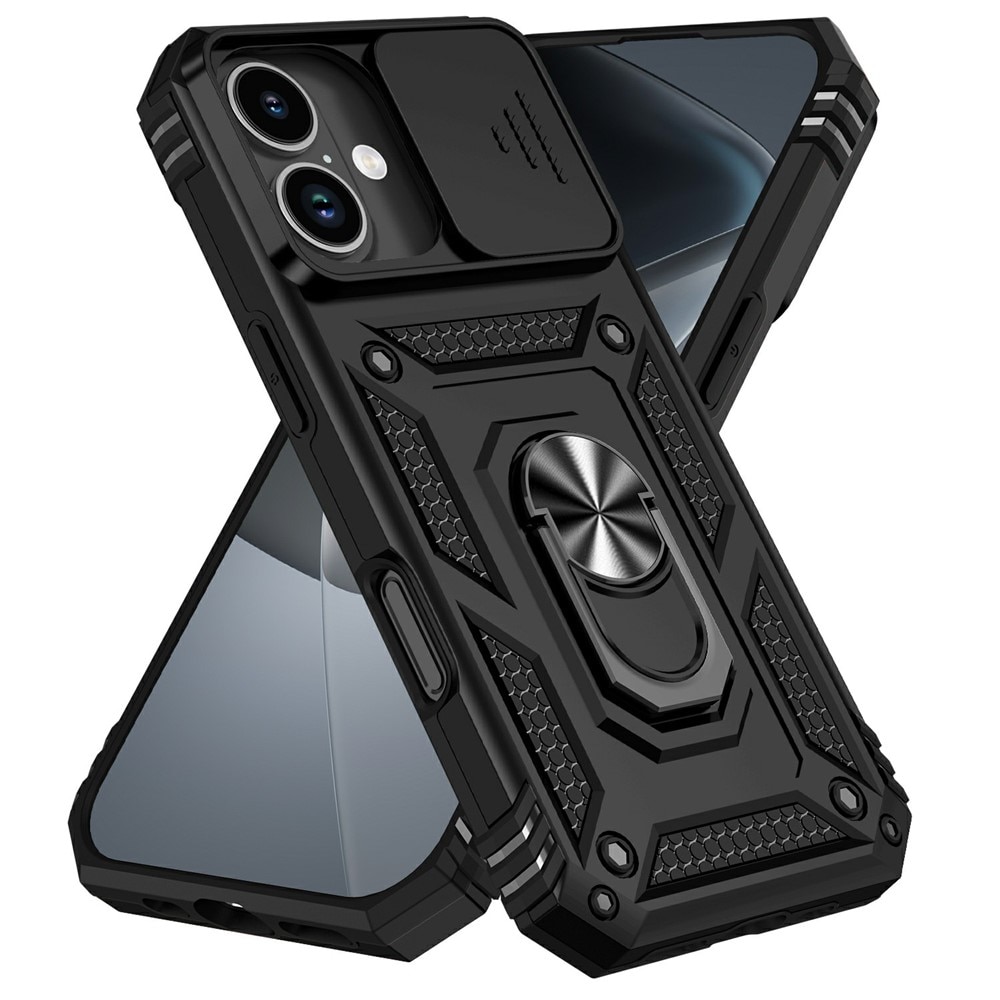 iPhone 17 Hybrid Case Tech Ring w. Camera Protector Black