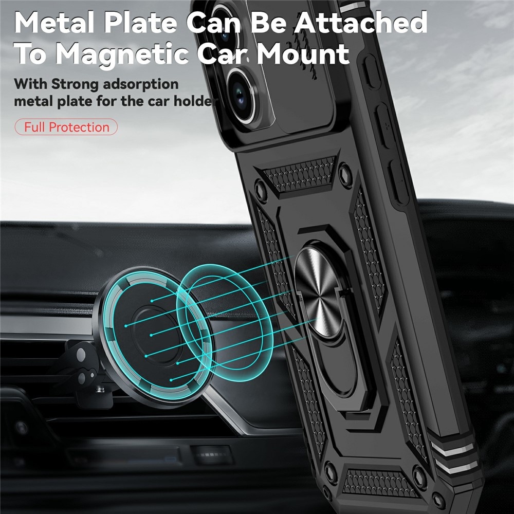 iPhone 17 Hybrid Case Tech Ring w. Camera Protector Black