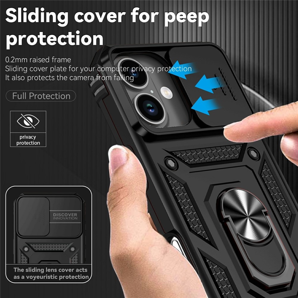 iPhone 17 Hybrid Case Tech Ring w. Camera Protector Black