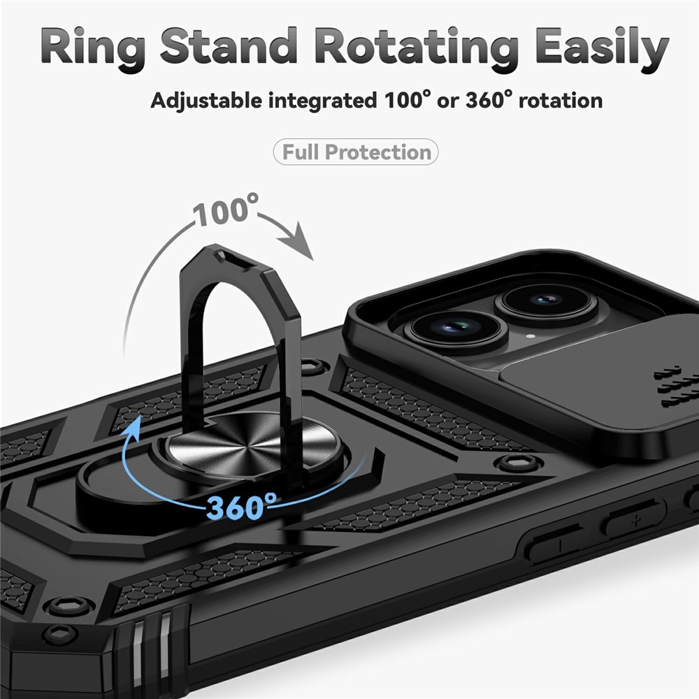 iPhone 17 Hybrid Case Tech Ring w. Camera Protector Black