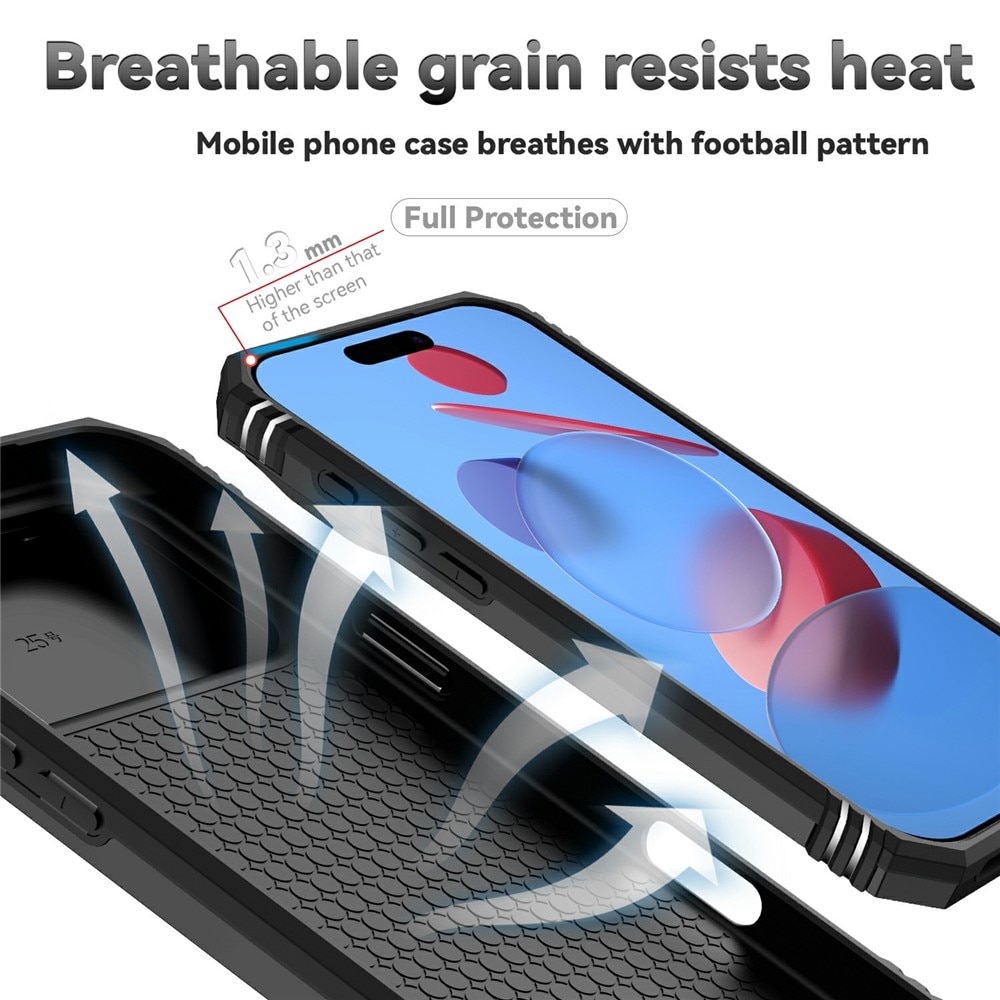 iPhone 17 Pro Hybrid Case Tech Ring w. Camera Protector Black
