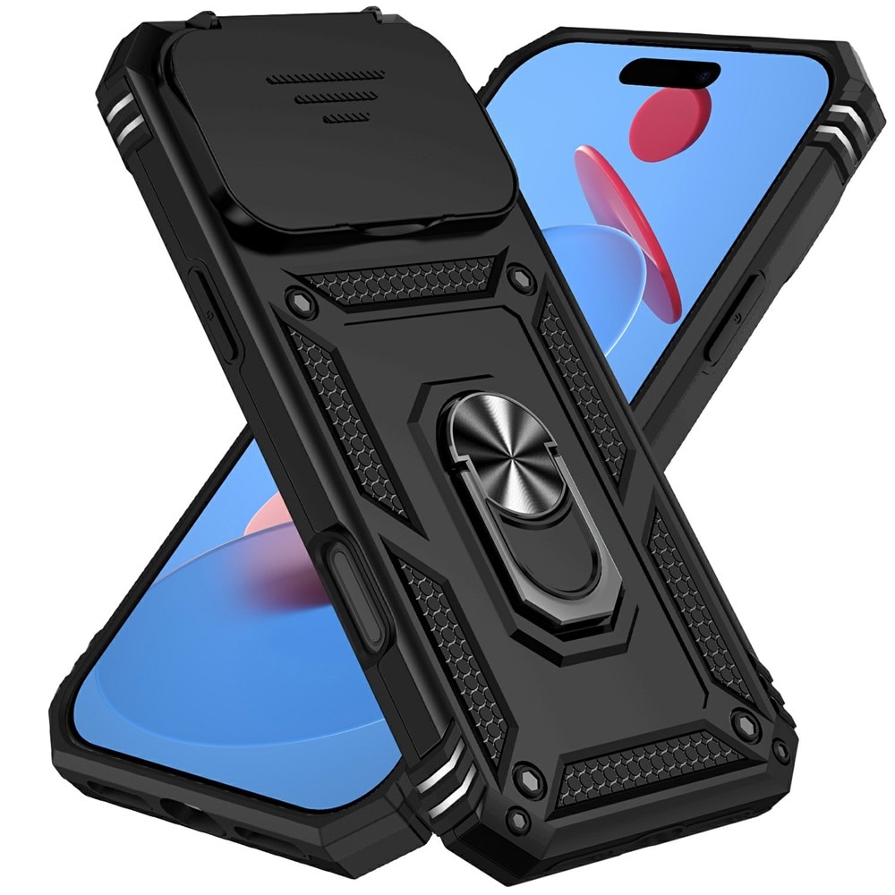 iPhone 17 Pro Hybrid Case Tech Ring w. Camera Protector Black