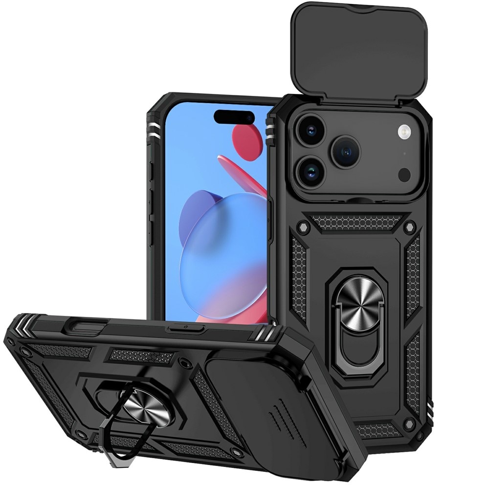 iPhone 17 Pro Max Hybrid Case Tech Ring w. Camera Protector Black