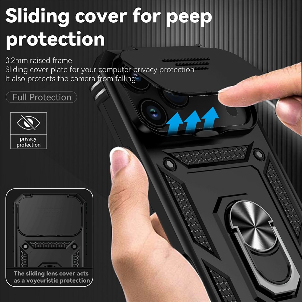 iPhone 17 Pro Max Hybrid Case Tech Ring w. Camera Protector Black